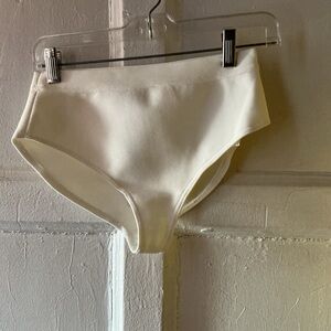 Karen Millen High Waisted Bandage Cream Bikini Bottoms